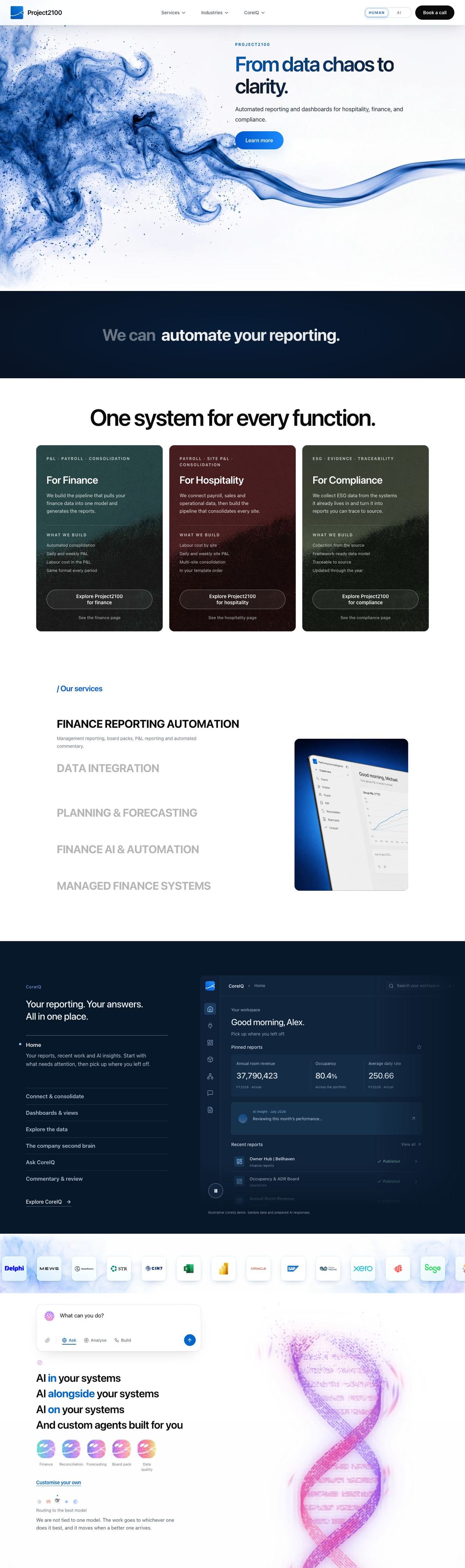 Full-page capture of project2100.com